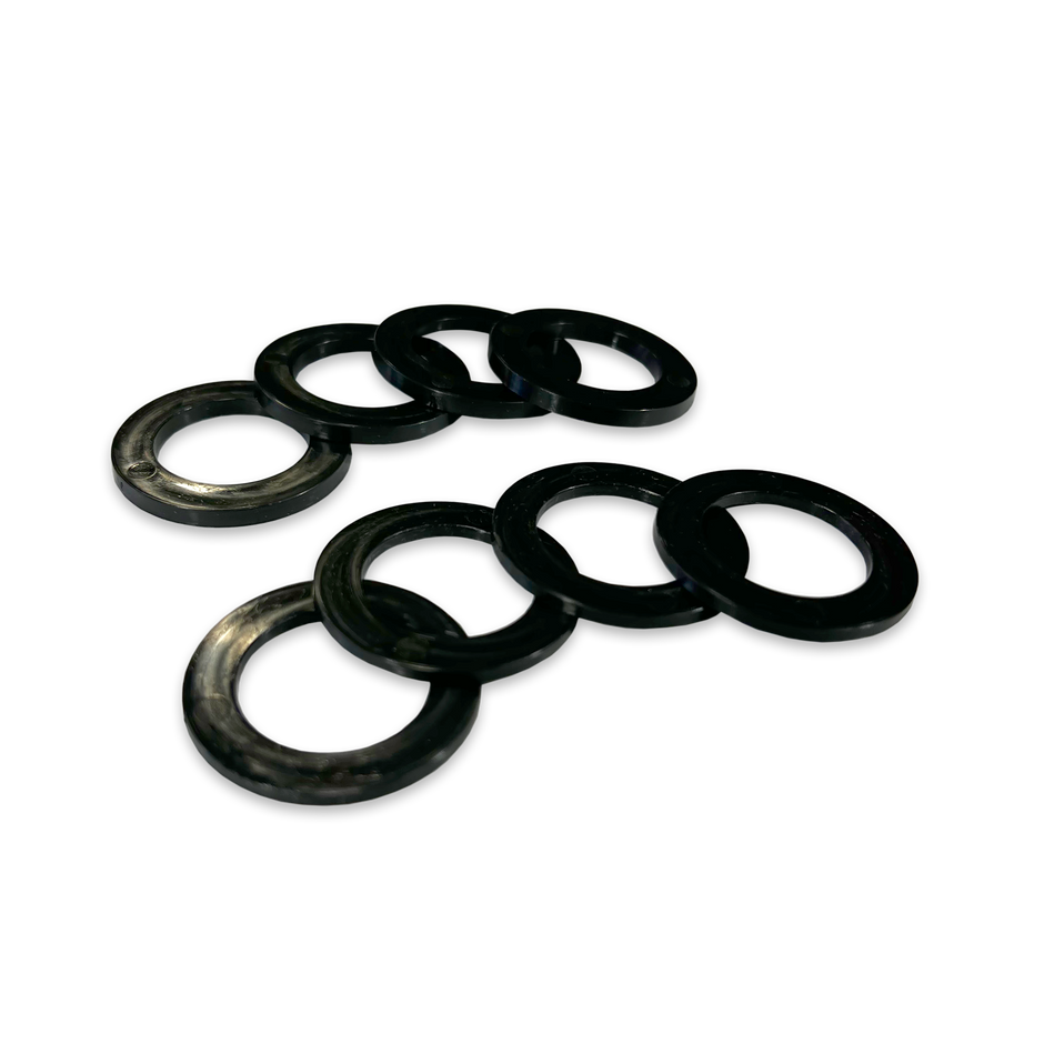 Black Shackle Washers 3mm and 2mm Thick Isolators for Overland Recovery | Moose Knuckle Offroad Rattle Rings
