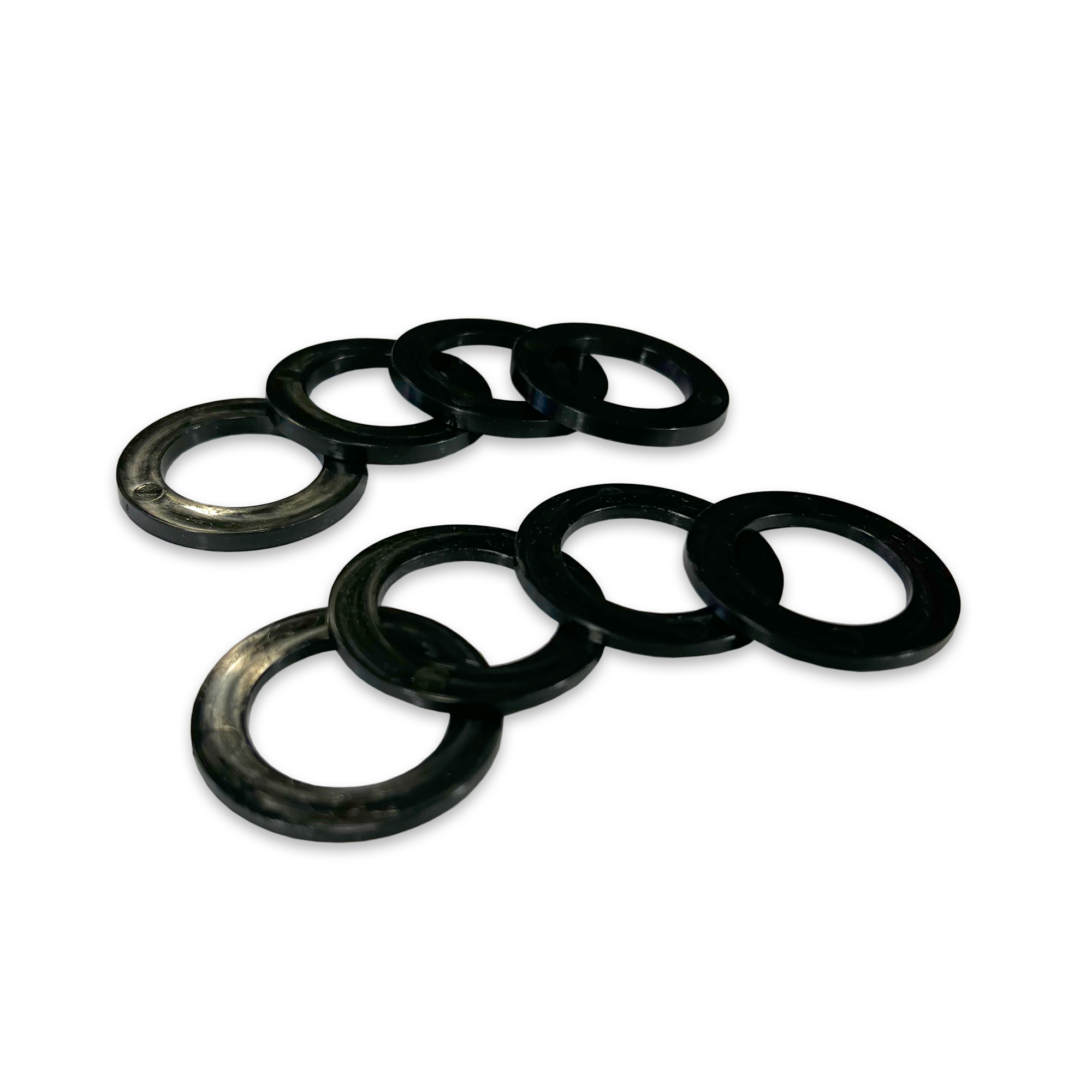 Black Shackle Washers 3mm and 2mm Thick Isolators for Overland Recovery | Moose Knuckle Offroad Rattle Rings