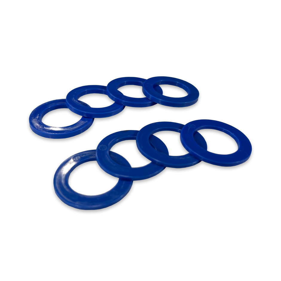 Blue Shackle Washers 3mm and 2mm Thick Isolators for Overland Recovery | Moose Knuckle Offroad rattle ring