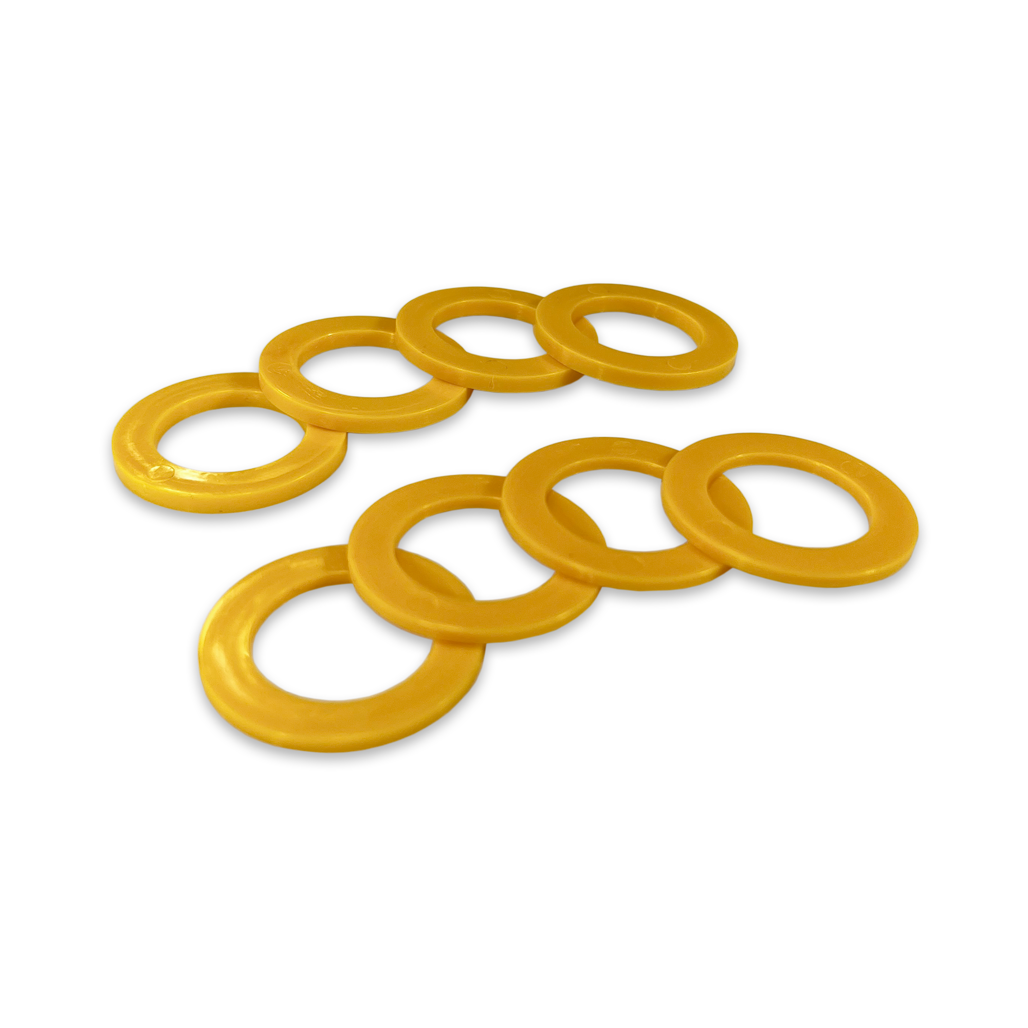Yellow Shackle Washers 3mm and 2mm Thick Isolators for Overland Recovery | Moose Knuckle Offroad Rattle Rings