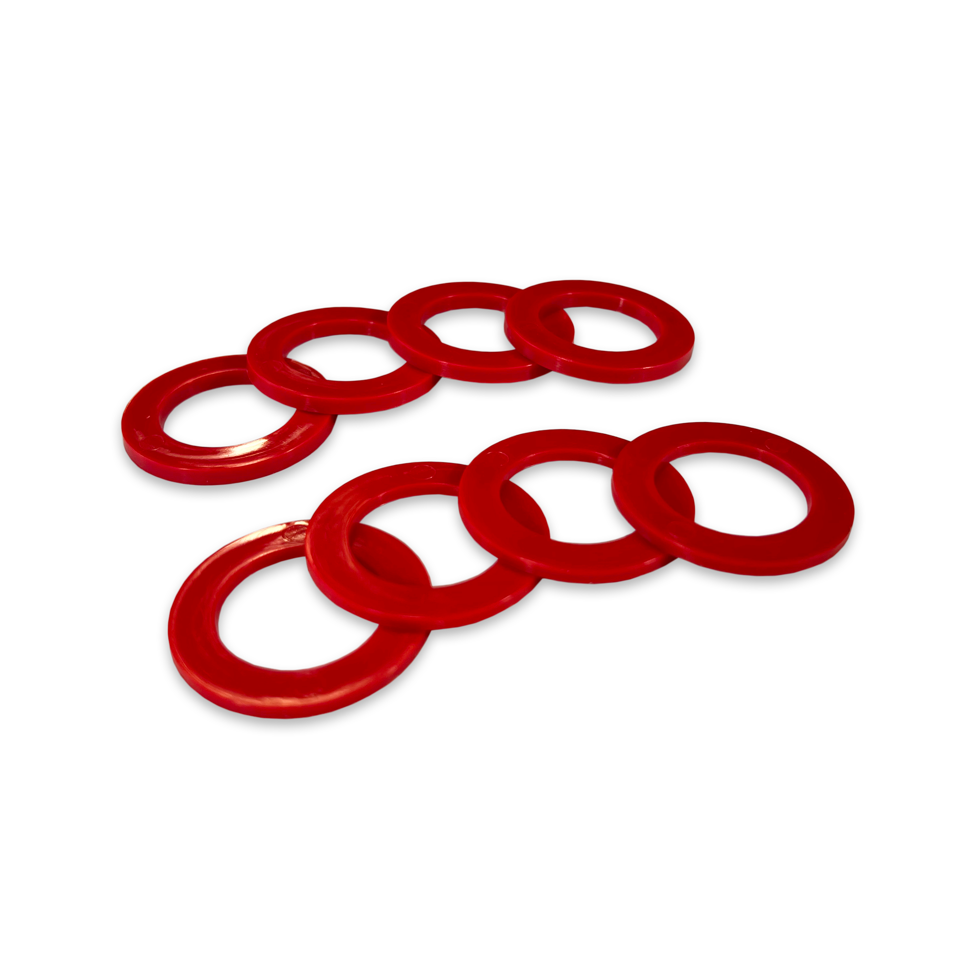 Red Shackle Washers 3mm and 2mm Thick Isolators for Overland Recovery | Moose Knuckle Offroad Rattle Rings