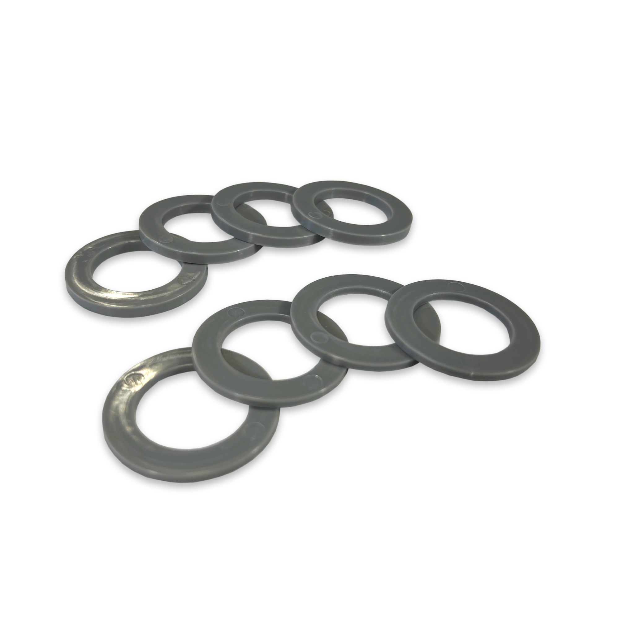 Gray Shackle Washers 3mm and 2mm Thick Isolators for Overland Recovery | Moose Knuckle Offroad Grey Rattle Rings