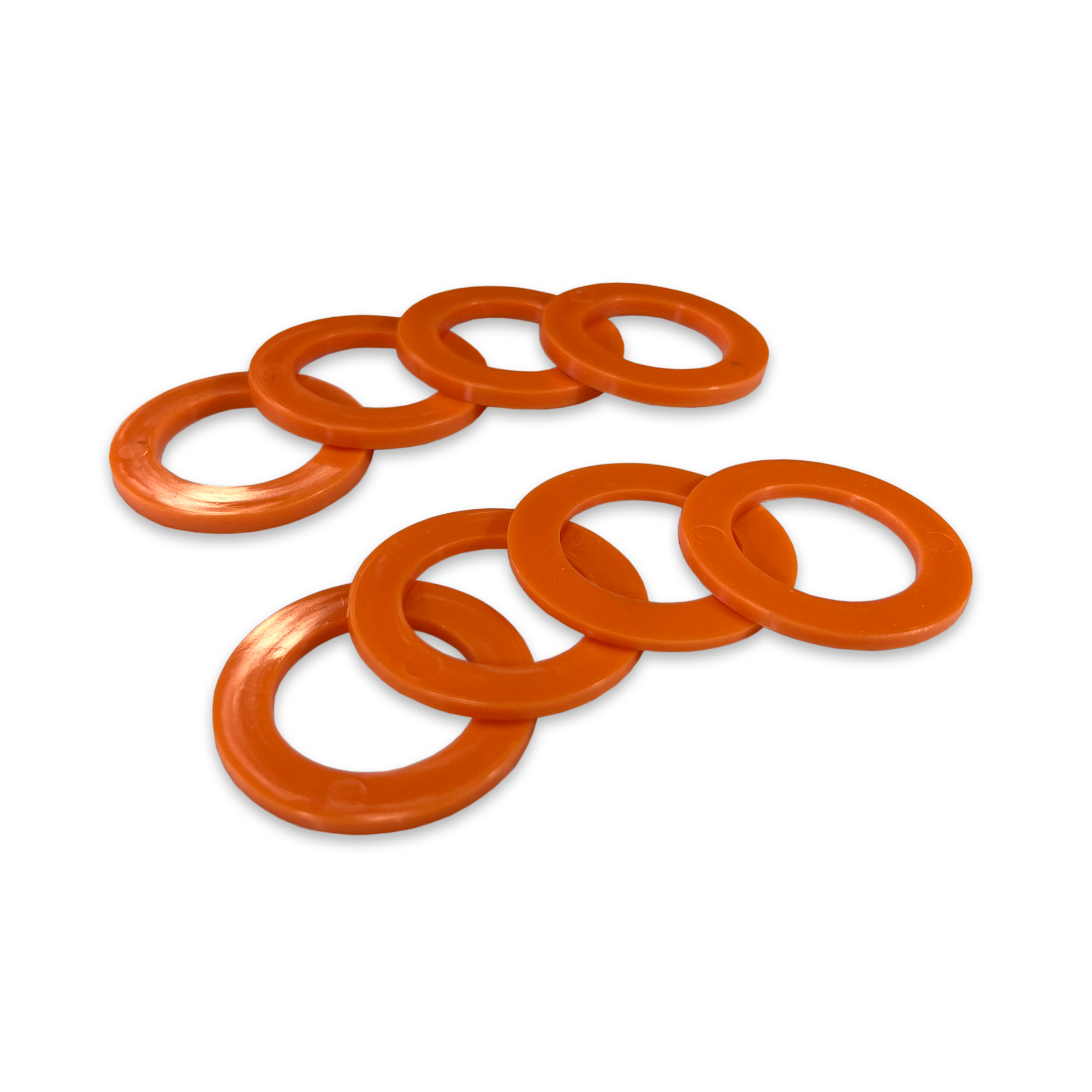 Orange Shackle Washers 3mm and 2mm Thick Isolators for Overland Recovery | Moose Knuckle Offroad Rattle Rings