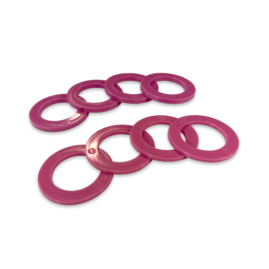 Pink Shackle Washers 3mm and 2mm Thick Isolators for Overland Recovery | Moose Knuckle Offroad Rattle Rings