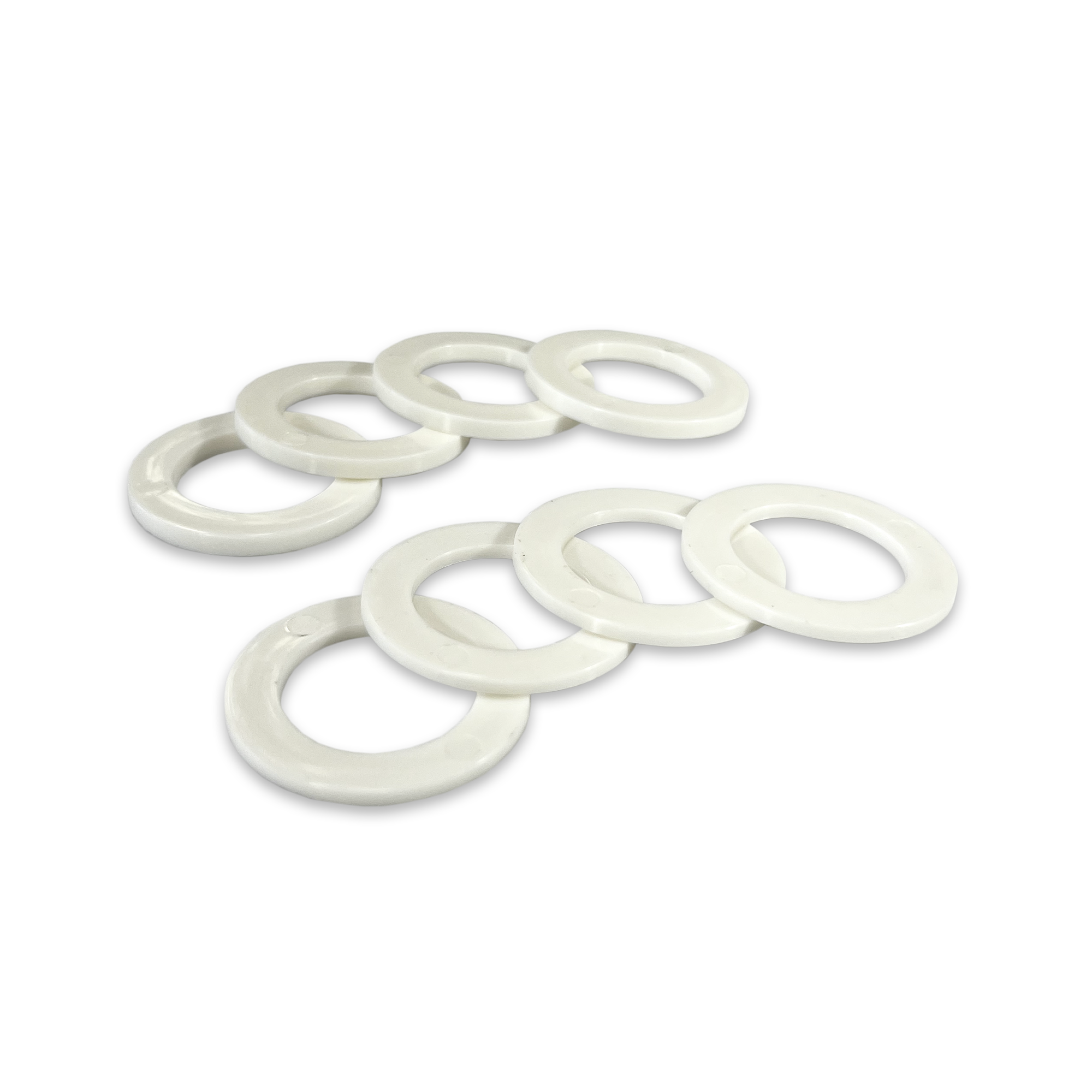 White Shackle Washers 3mm and 2mm Thick Isolators for Overland Recovery | Moose Knuckle Offroad Rattle Rings