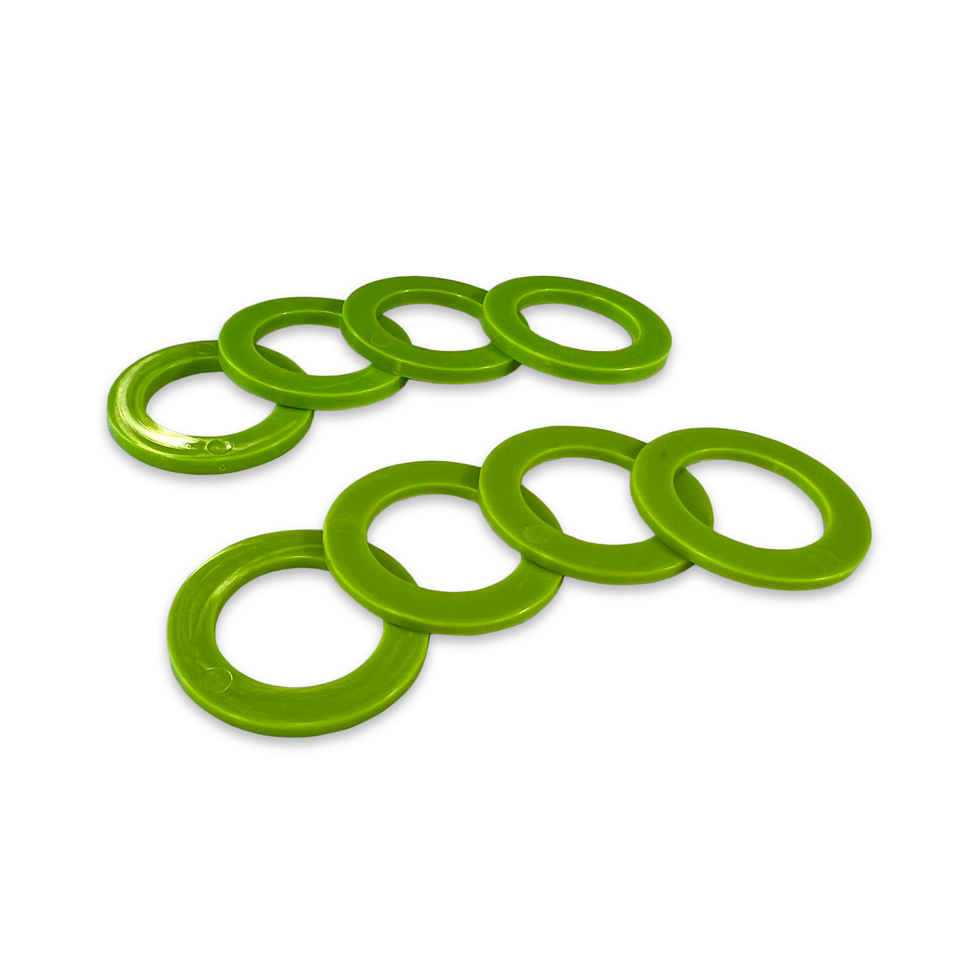 Green Shackle Washers 3mm and 2mm Thick Isolators for Overland Recovery | Moose Knuckle Offroad Rattle Rings