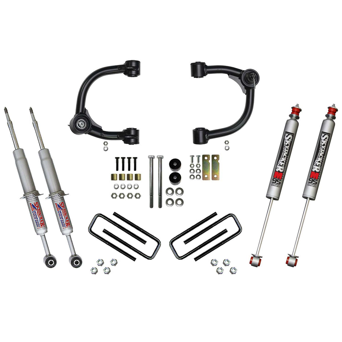 3 Inch Upper Control Arm Suspension Lift System with Front Struts Rear Leaf Springs and Rear M95 Monotube Shocks 16-22 Toyota Tacoma Skyjacker - Image 2