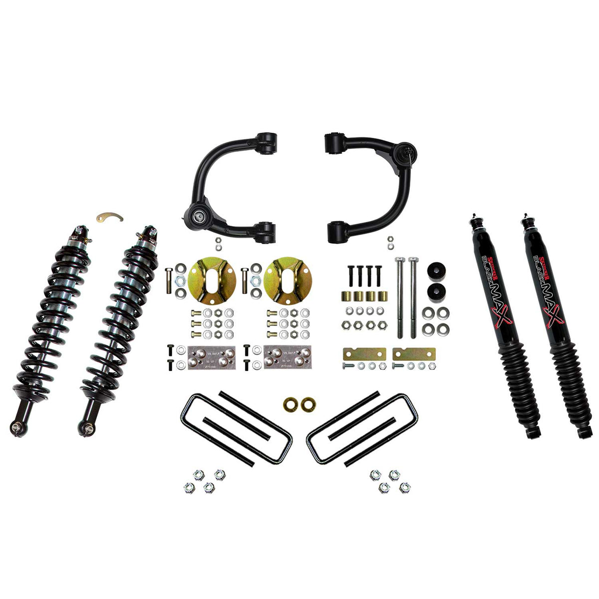 3 Inch Front Coilover Suspension Lift System with Front Upper Control Arms Rear Leaf Springs and Rear Black MAX Shocks 16-22 Toyota Tacoma Skyjacker - Image 2