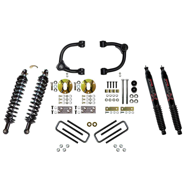 3 Inch Front Coilover Suspension Lift System with Front Upper Control Arms Rear Leaf Springs and Rear Black MAX Shocks 16-22 Toyota Tacoma Skyjacker - Image 2
