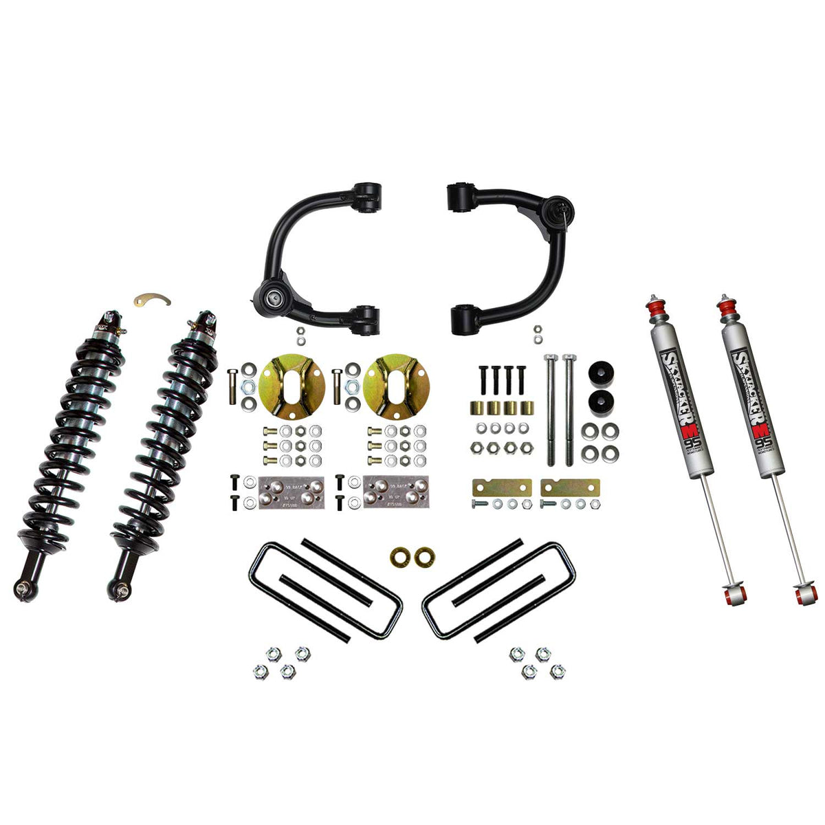 3 Inch Front Coilover Suspension Lift System with Front Upper Control Arms Rear Leaf Springs and Rear M95 Monotube Shocks 16-22 Toyota Tacoma Skyjacker - Image 2