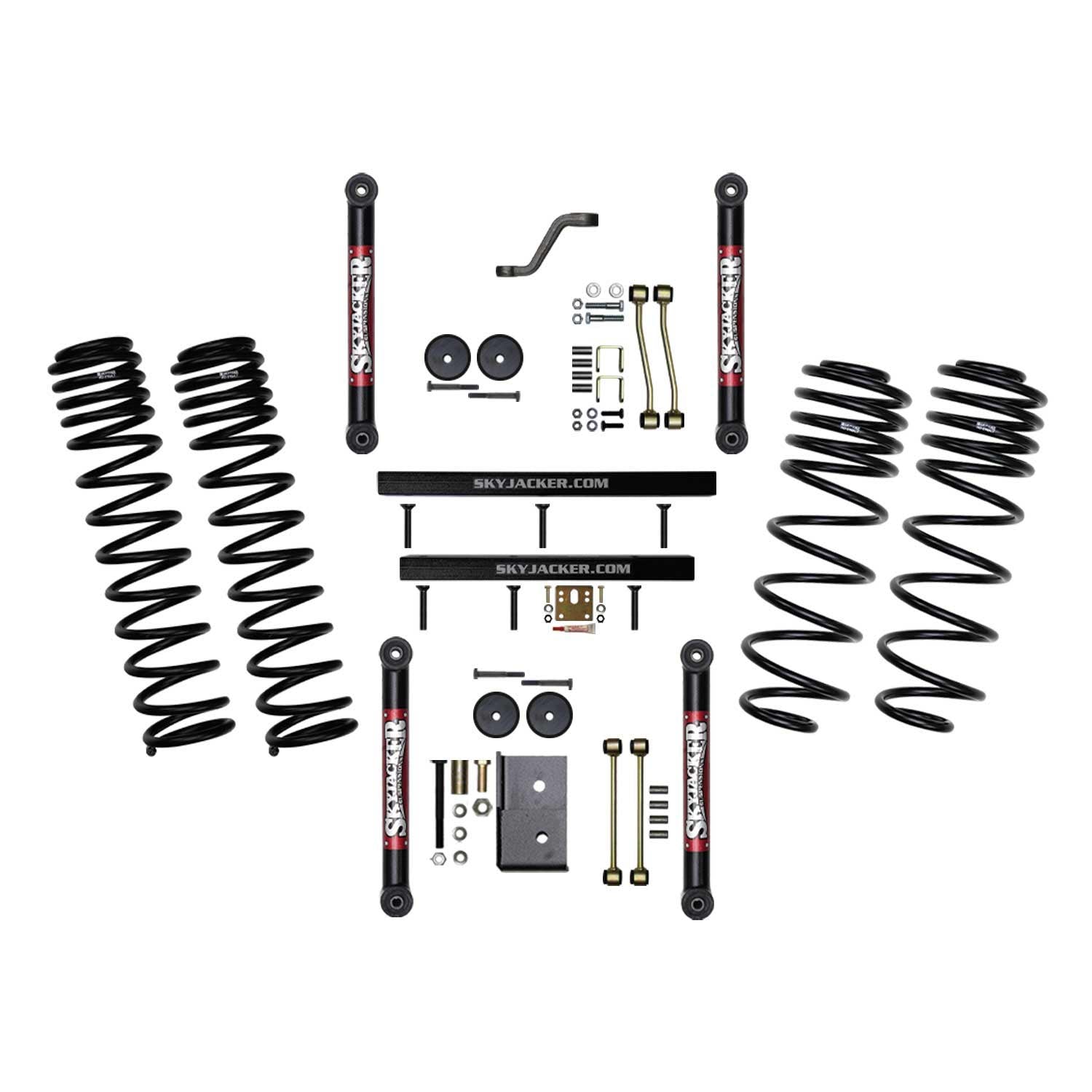 4 Inch Component Box With Dual Rate Long Travel Coil Springs with Lower Links 03-06 Jeep Wrangler TJ Skyjacker