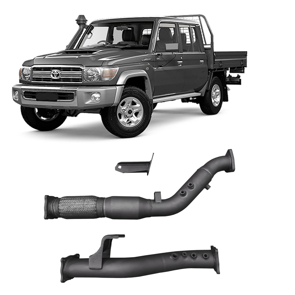 Redback Extreme Duty Exhaust DPF Adaptor Kit for Toyota Landcruiser 76 Series Wagon, 79 Series Single and Double Cab (11/2016 - on) - TLX441900-CA