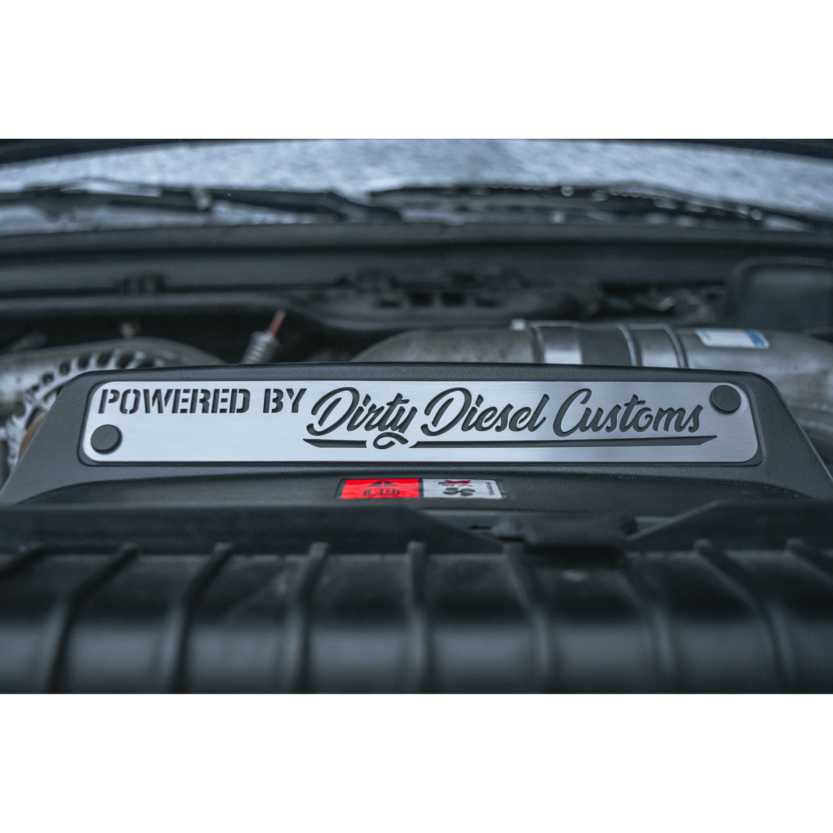 Universal Powered By Dirty Engine Placard
