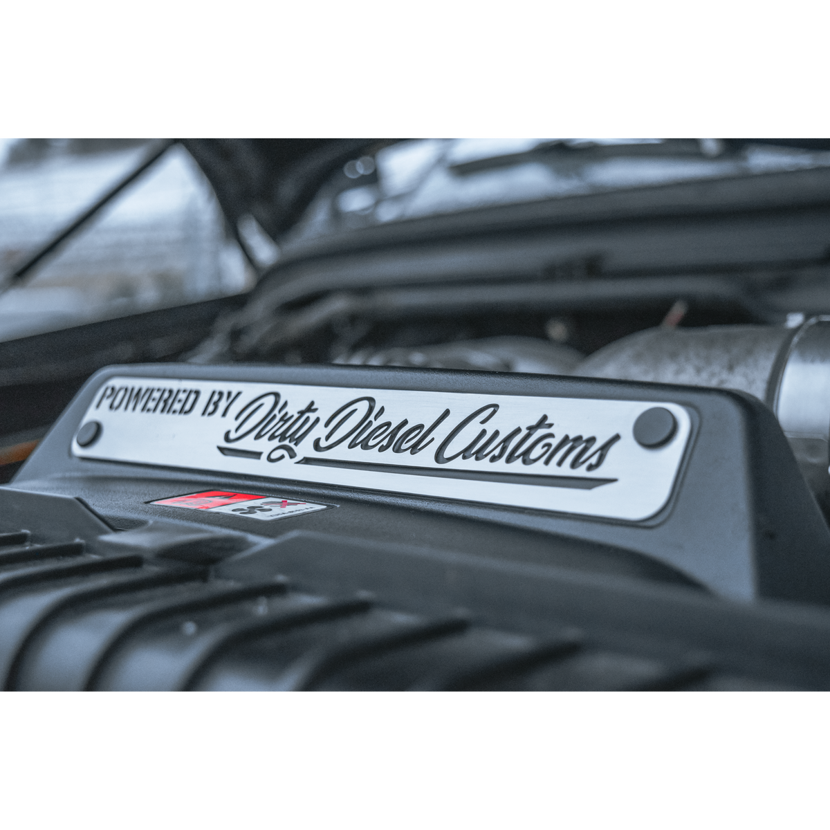 Universal Powered By Dirty Engine Placard
