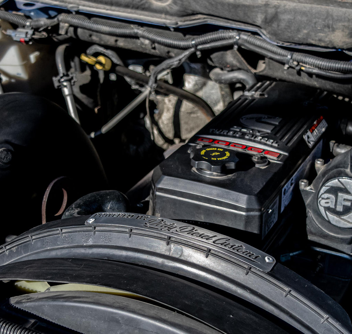 Universal Powered By Dirty Engine Placard