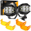 V-MAX Series | 4 Inch 92W 8960LM Spot Beam Side Shooter LED Round Pod Lights with Amber DRL