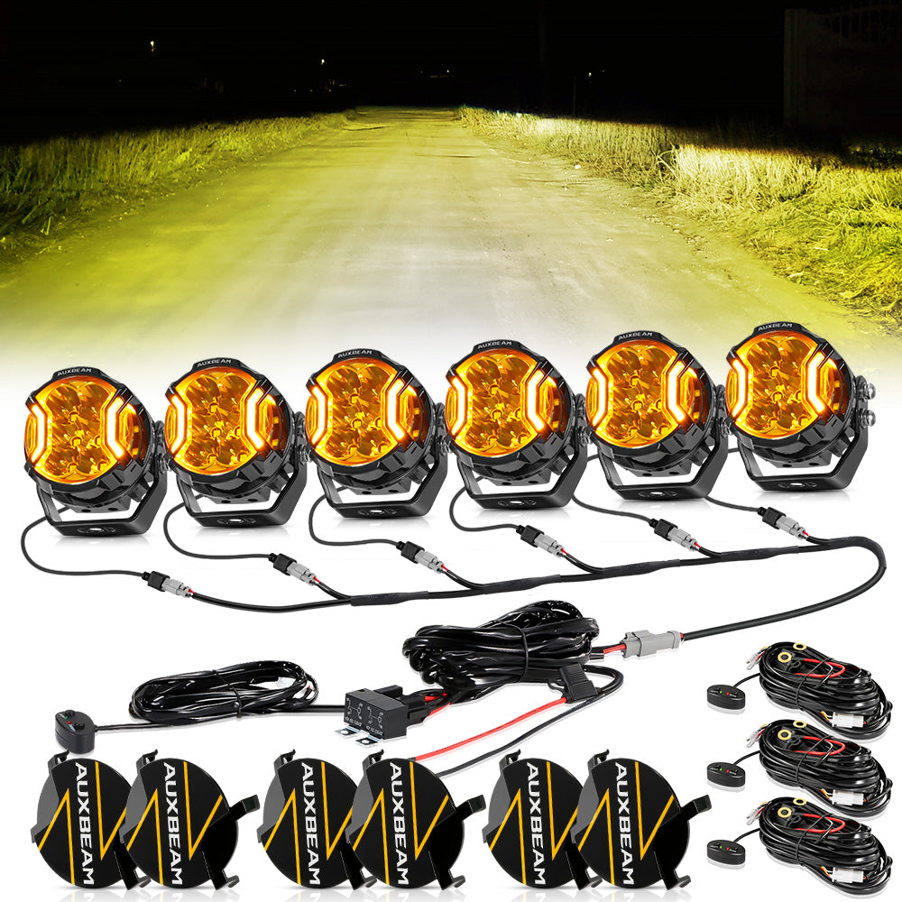 V-ULTRA Series | 3 Inch 108W LED Side Shooter Amber Pod Lights with Amber DRL