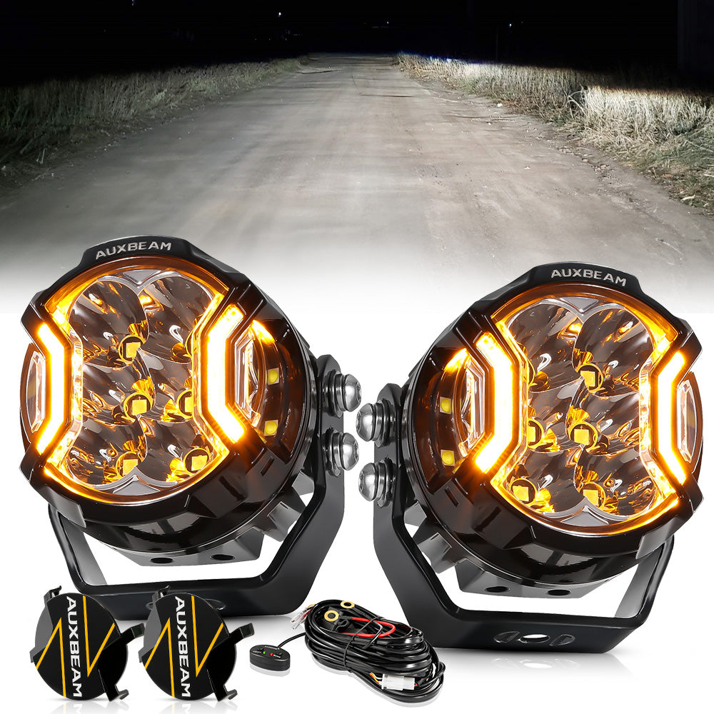 V-ULTRA Series | 3 Inch 108W LED Side Shooter White Pod Lights with Amber DRL