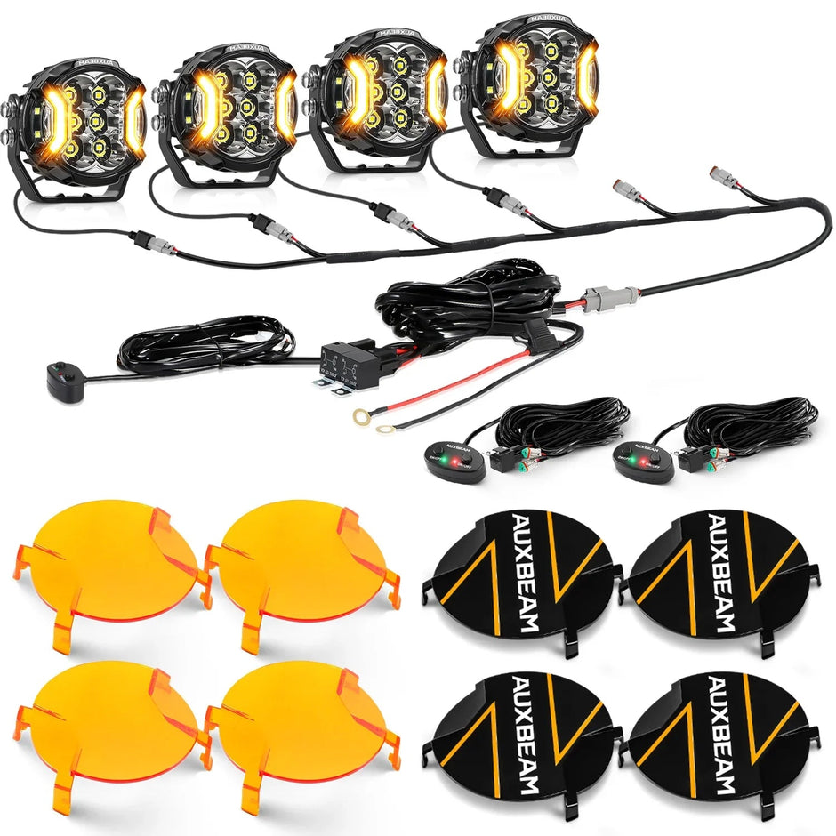 V-ULTRA Series | 3 Inch 108W LED Side Shooter White Pod Lights with Amber DRL