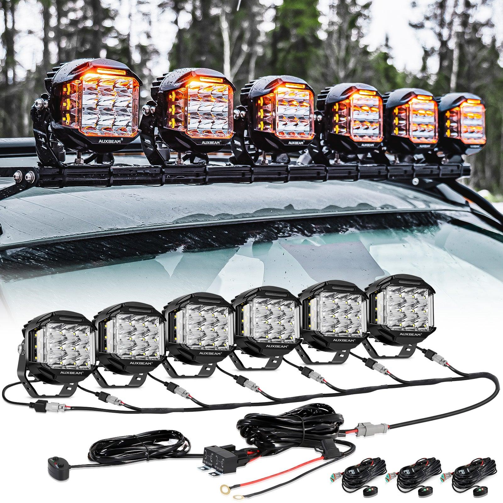 V-MAX Series Combo Beam Side Shooter LED Pod Lights with Amber DRL