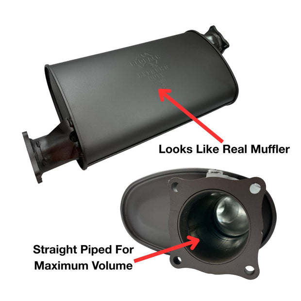 Redback Extreme Duty Straight Piped Muffler (Offset/Offset, 5in Round) - XM00073-ST