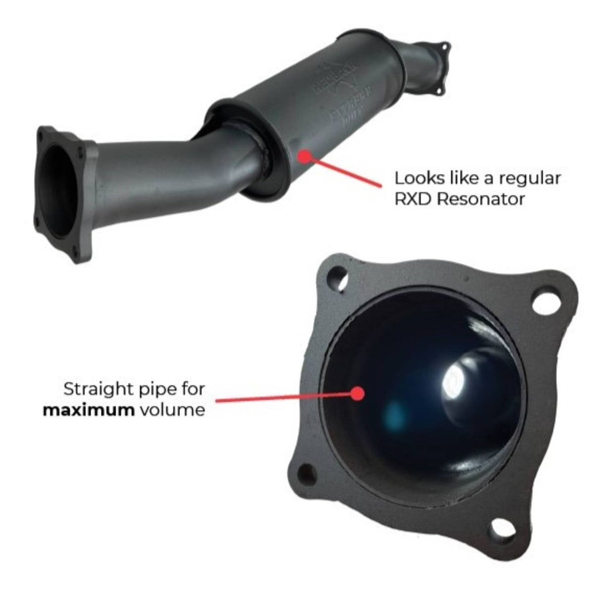 Redback Extreme Duty Straight Piped Resonator (Offset/Offset,) - XR00173-ST