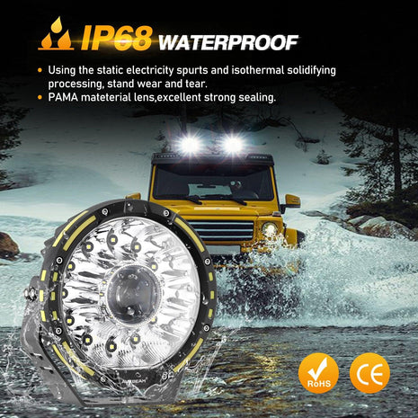 (2pcs/4pcs set) 7 Inch 230W 33332LM 360-PRO Series Custom Lens Offroad LED Driving Lights for 2008 Chevy Silverado 1500 Chevy Silverado 2500 3500