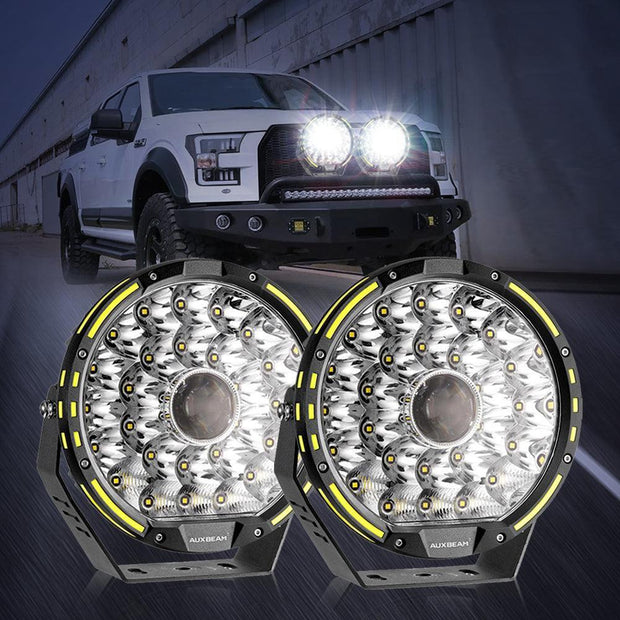 (2pcs/set) 9 INCH 270W 37776LM 360-PRO Series Custom Lens LED Driving Lights+Amber/Black Covers(Optional) for Ford F150 F250 F350 F450