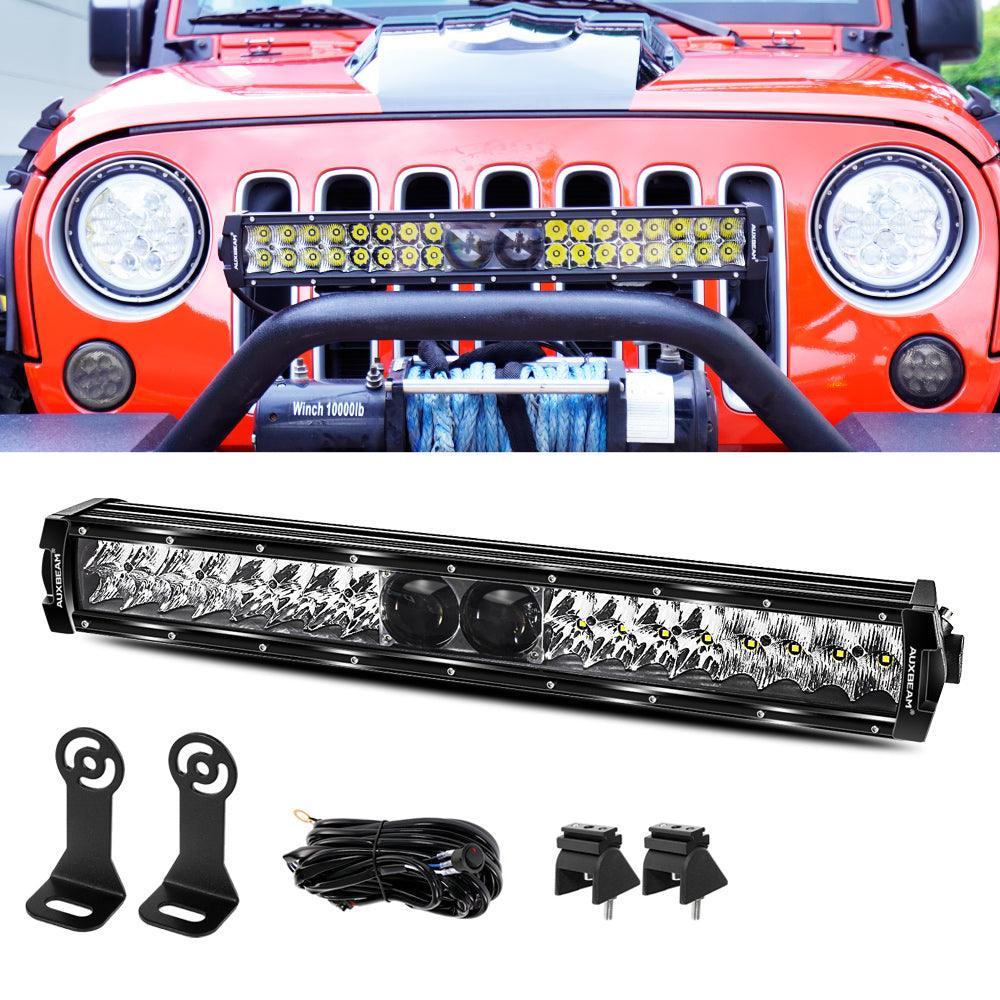 NEW 5D-PRO Series Spot Led Light Bars with DT Wiring Harness Kit For JEEP