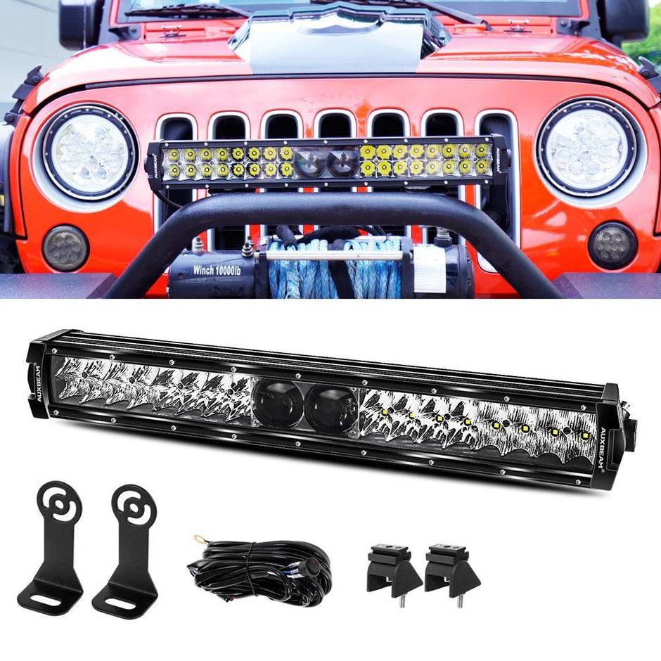 NEW 5D-PRO Series Spot Led Light Bars with DT Wiring Harness Kit For JEEP
