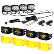 V-MAX Series | 4 Inch 92W 8960LM Combo Beam Side Shooter LED Square Pod Lights with Amber DRL