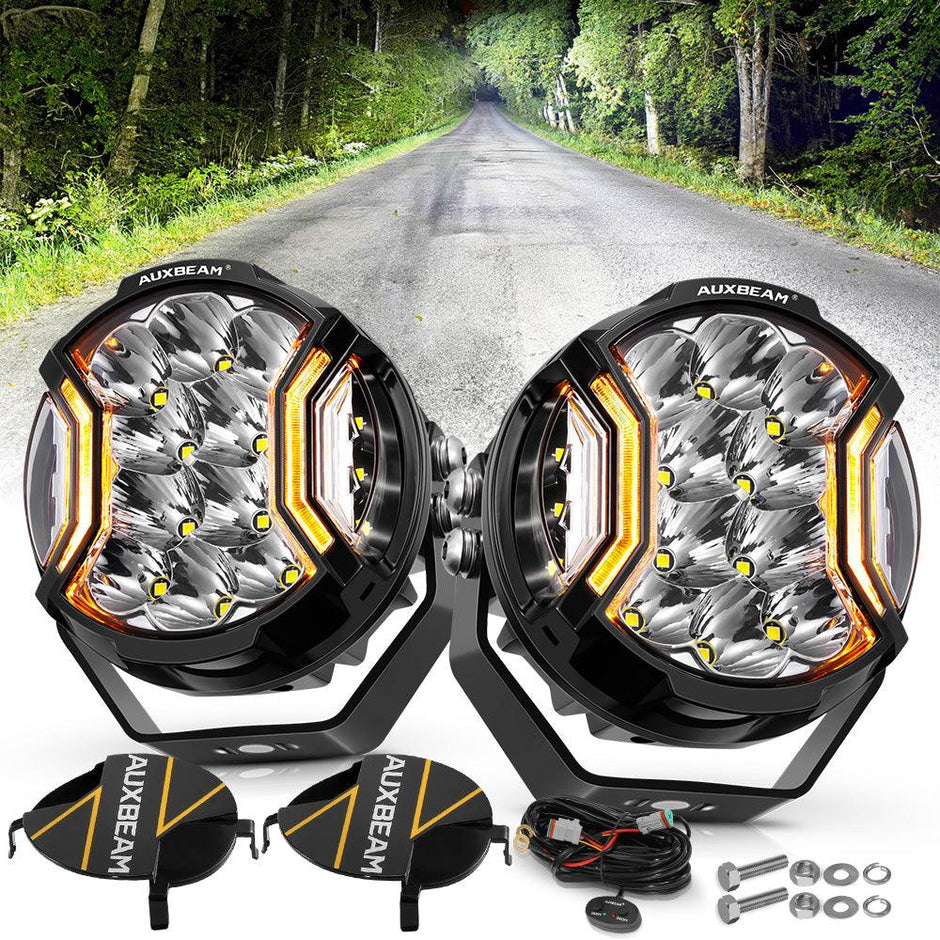 V-ULTRA Series LED Side Shooter Amber/White Pod Lights with Amber DRL