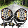 V-ULTRA Series  3/5/7/9 Inch LED Side Shooter Amber/White Pod Lights with Amber DRL