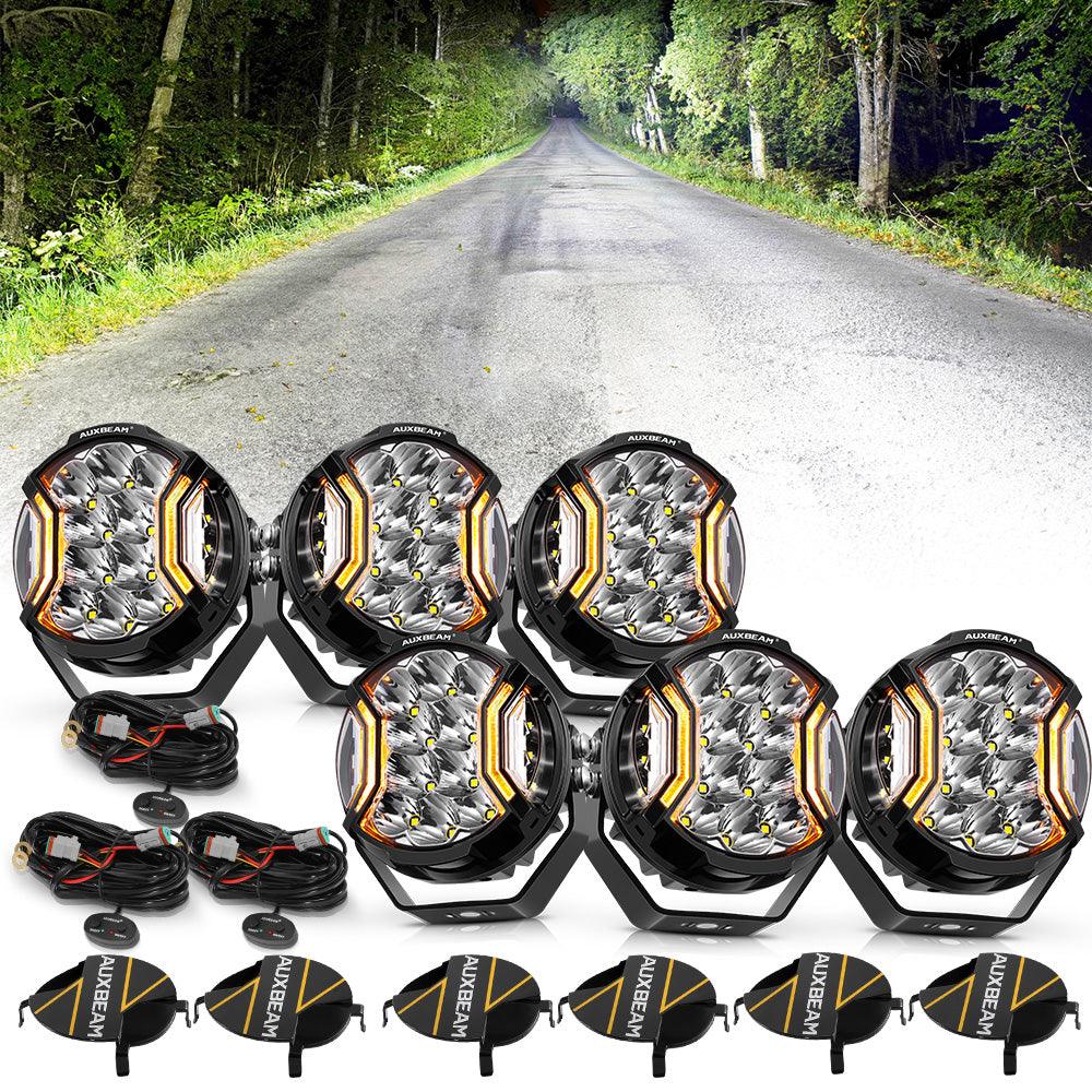 V-ULTRA Series LED Side Shooter Amber/White Pod Lights with Amber DRL