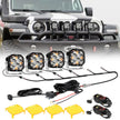 XP-ULTRA Series 4.5 Inch 128W 15200LM Spot Beam LED Pod Lights Off Road Lights with Amber DRL