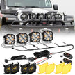 XP-ULTRA Series 4.5 Inch 128W 15200LM Spot Beam LED Pod Lights Off Road Lights with Amber DRL