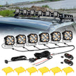 XP-ULTRA Series 4.5 Inch 128W 15200LM Spot Beam LED Pod Lights Off Road Lights with Amber DRL