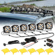 XP-ULTRA Series 4.5 Inch 128W 15200LM Spot Beam LED Pod Lights Off Road Lights with Amber DRL