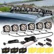 XP-ULTRA Series 4.5 Inch 128W 15200LM Spot Beam LED Pod Lights Off Road Lights with Amber DRL