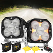XP-ULTRA Series 4.5 Inch Flood Beam LED Pod Lights Off Road Lights with Amber DRL