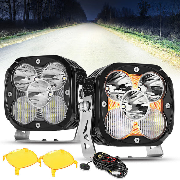 XP-ULTRA Series 4.5 Inch LED Pod Lights Off Road Lights with Amber DRL
