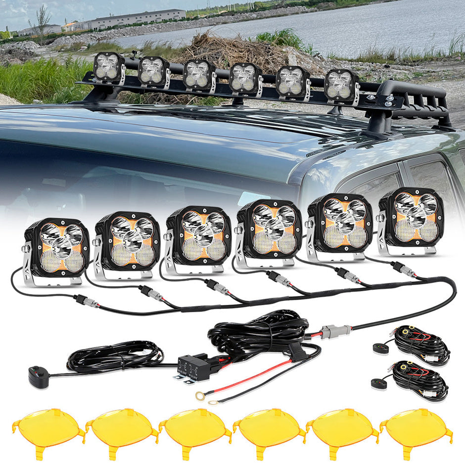 XP-ULTRA Series 4.5 Inch LED Pod Lights Off Road Lights with Amber DRL