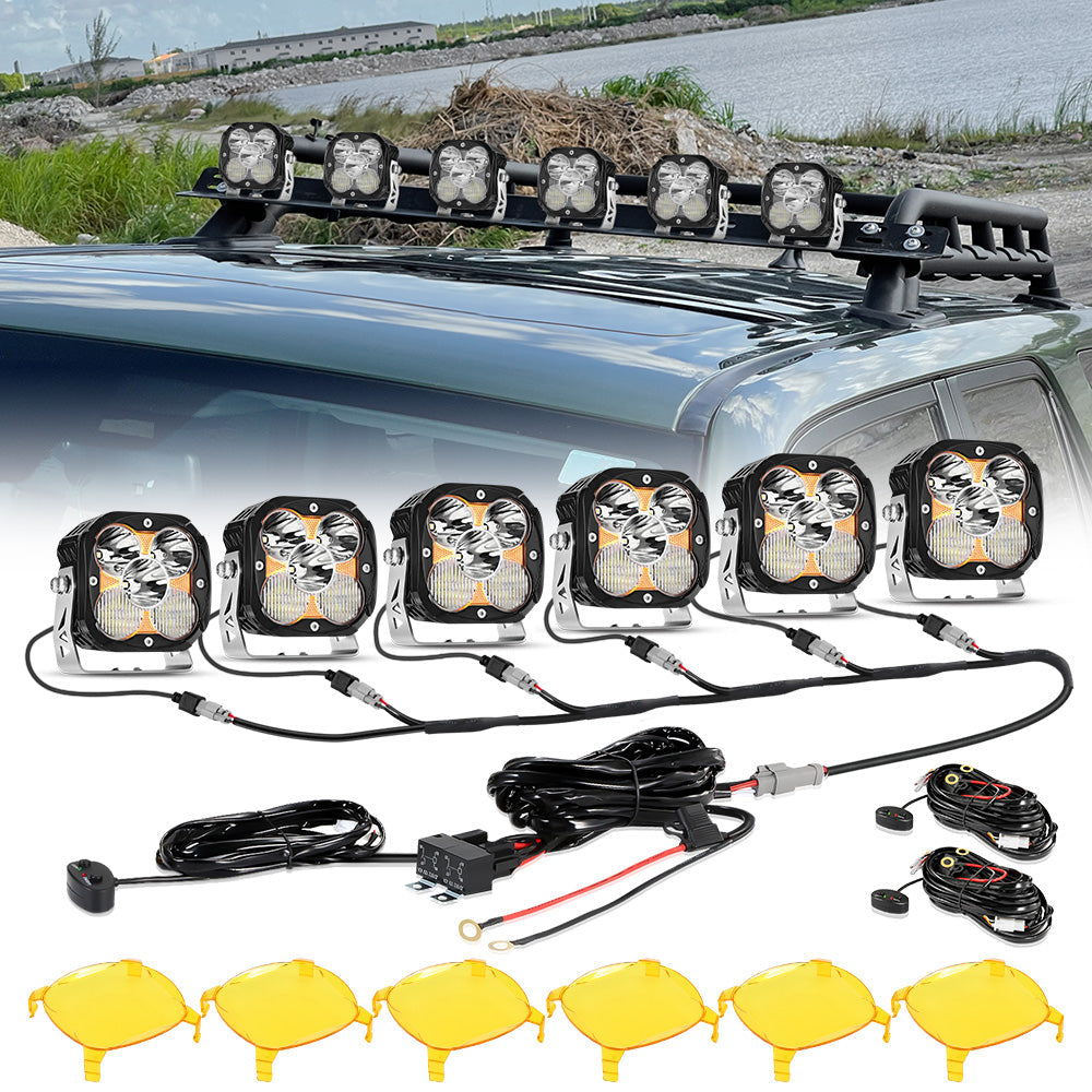 XP-ULTRA Series 4.5 Inch LED Pod Lights Off Road Lights with Amber DRL