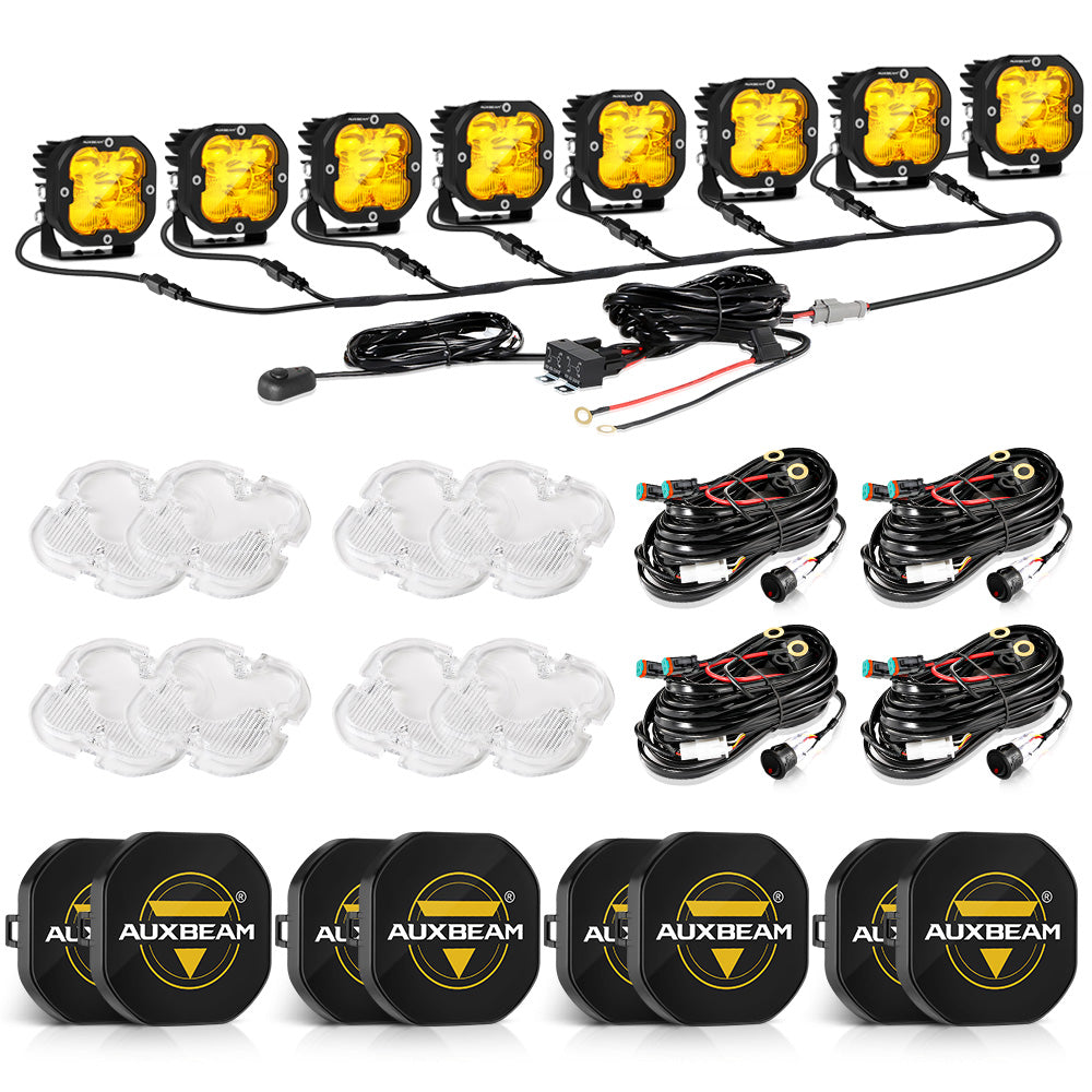 XP-ULTRA Series 3 Inch 80W 9600LM LED Pods Lights White&Amber