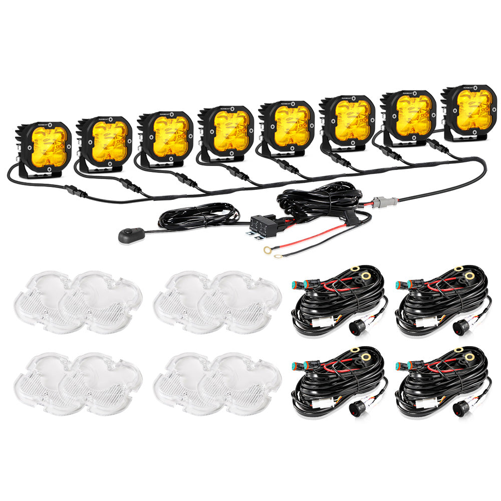 XP-ULTRA Series 3 Inch 80W Combo Beam LED Pods Amber&White Offroad Lights