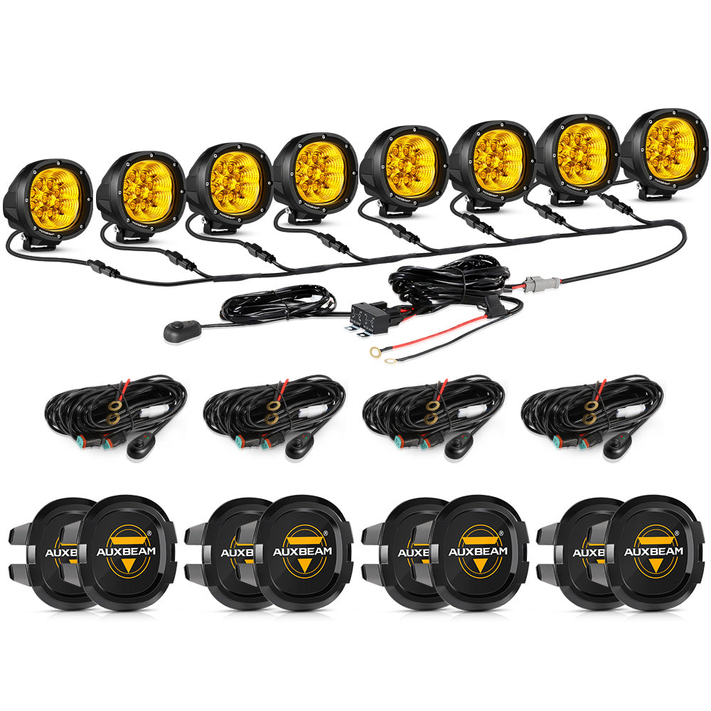 P4 Series | 4 Inch 90W 9000LM Round LED Driving Lights Flood Amber Pod Lights