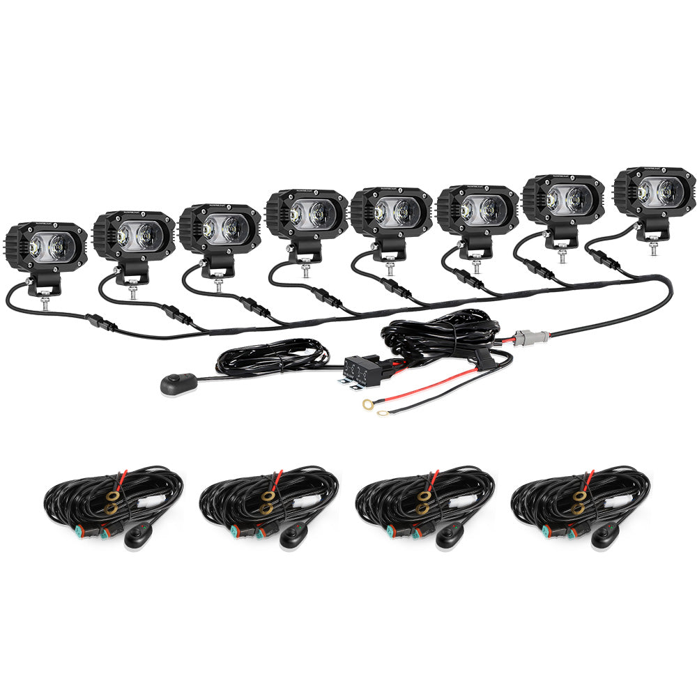 R4 Series | 4 Inch 60W Corrugated Lens 120° Wide Beam LED Pods Lights