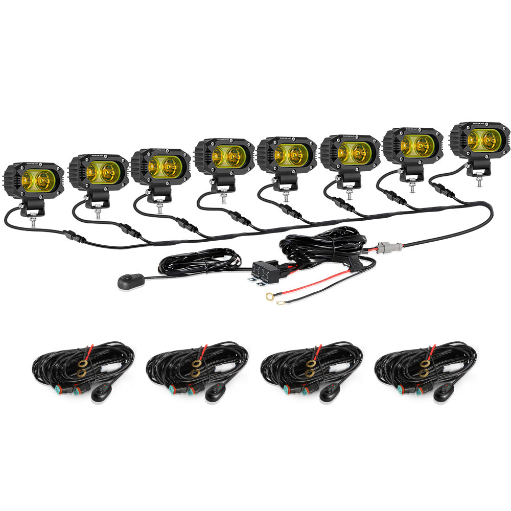 R4 Series | 4 Inch 60W LED Pods Light Flood Beam Amber Light