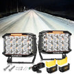 V-MAX Series 4/5/7 Inch Spot Beam Side Shooter LED Pod Lights with Amber DRL