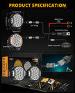 V-ULTRA Series | 7 Inch 226W LED Side Shooter White Pod Lights with Amber DRL